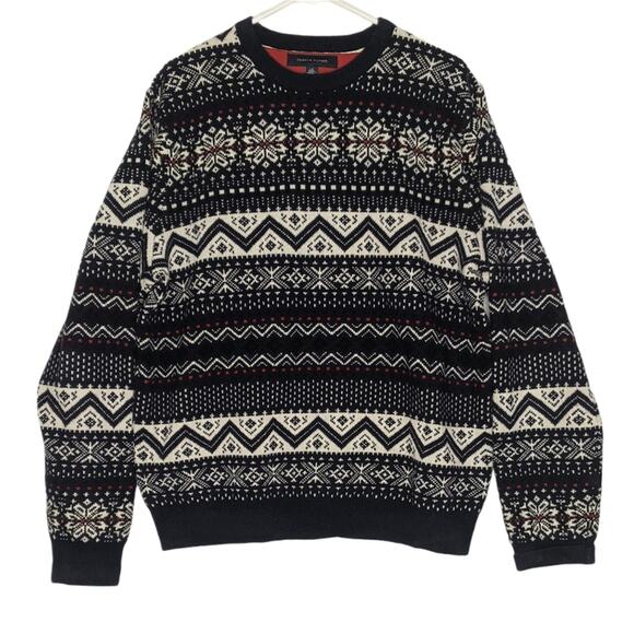 Tommy Hilfiger Fair Isle Lambswool Sweater Ski Snowflake Men's Size Large - Picture 8 of 8